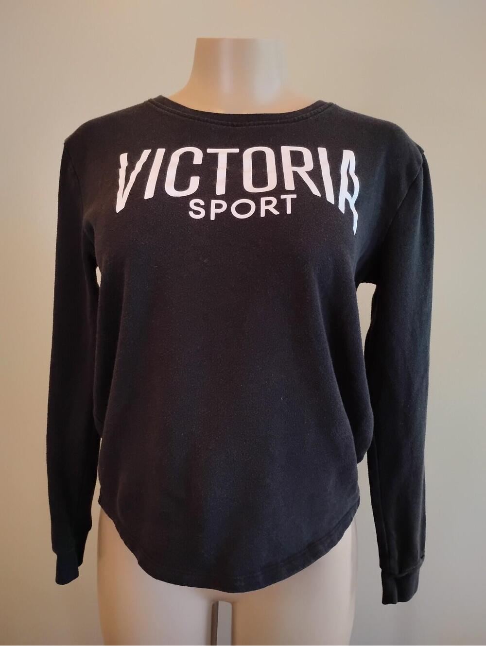 Victorias‎ Sport Cropped Sweatshirt Long Sleeve Activewear Graphic Logo Womens